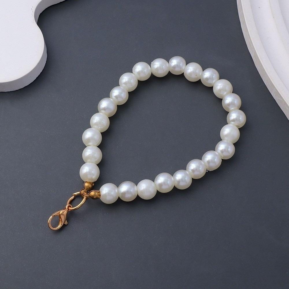 Retro Style Finish Beaded Phone Lanyards Faux Pearl Material Key Ring Pendants Car Key Accessory 10