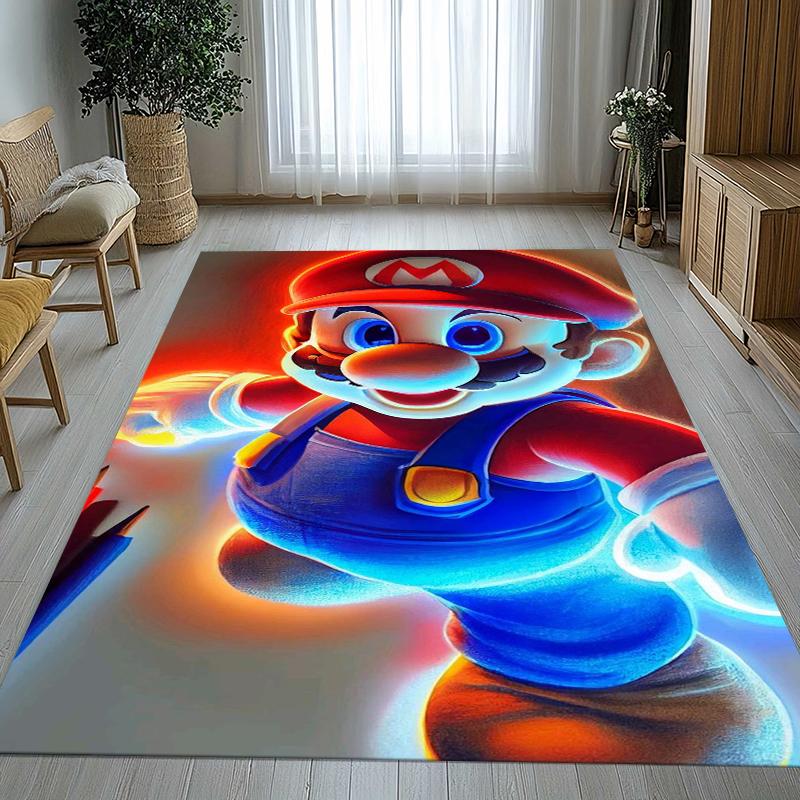 Retro M-Mario Bros Game Cartoon Living Room Non-Slip Area Rug Soft Carpet for Bedroom Kids Playroom Sofa,Home Decor Doormat Gift