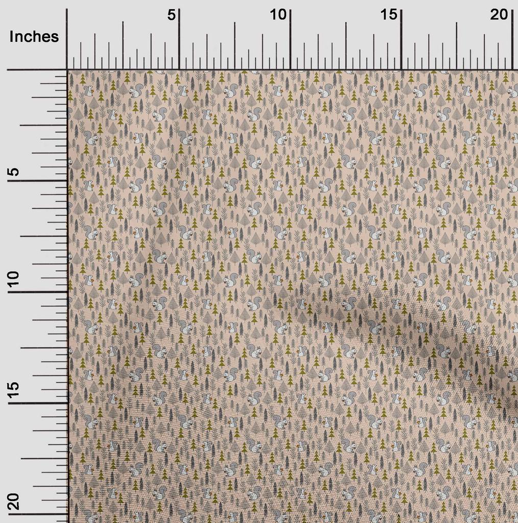 oneOone Cotton Flex Light Brown Fabric Animal  Diy Clothing Quilting Fabric Print Fabric By Yard 40 Inch