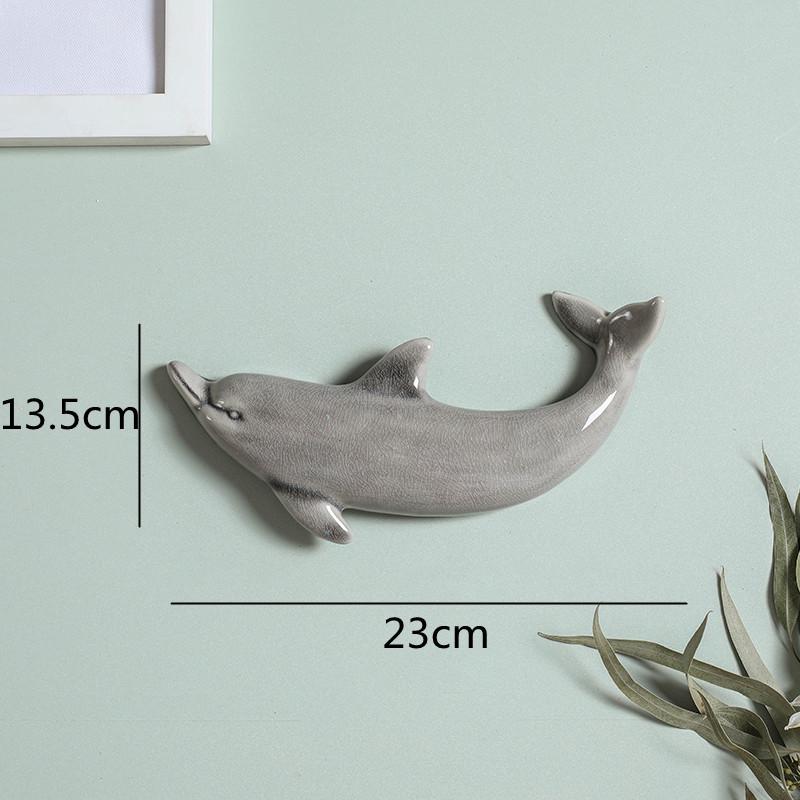 Wall Decoration Ceramic Suspension Dolphin Fish Color Ocean Background Wall Children's Room Decoration Accessories Baby Nursery