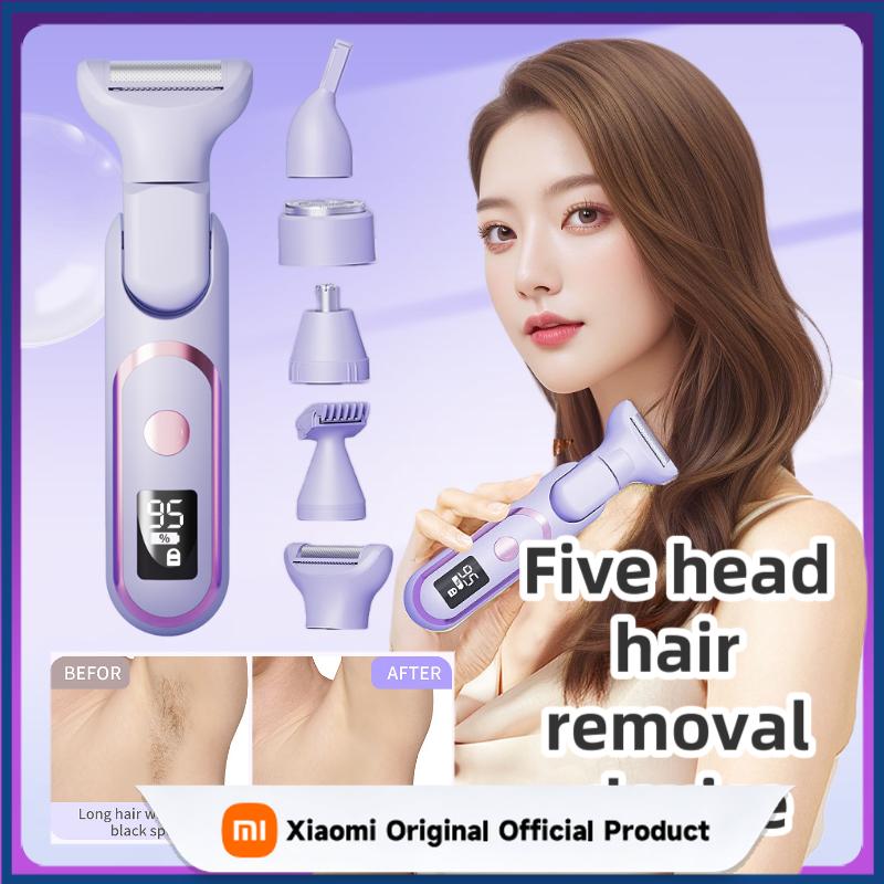 Xiaomi Rasoio Elettrico 5-in-1 per Donne Tagliacapelli Rasoio Senza Fili Portatile Depilatore per Corpo Naso Viso Sopracciglia Gambe Bikini
