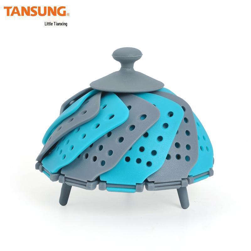 Folding Lotus Steamer Basket - Versatile, Food-Grade Plastic, Available in Various Colors темно-синий