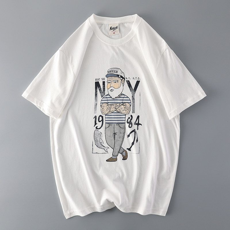 Trendy Retro Cotton Base Shirt Export Short Sleeve T-Shirt