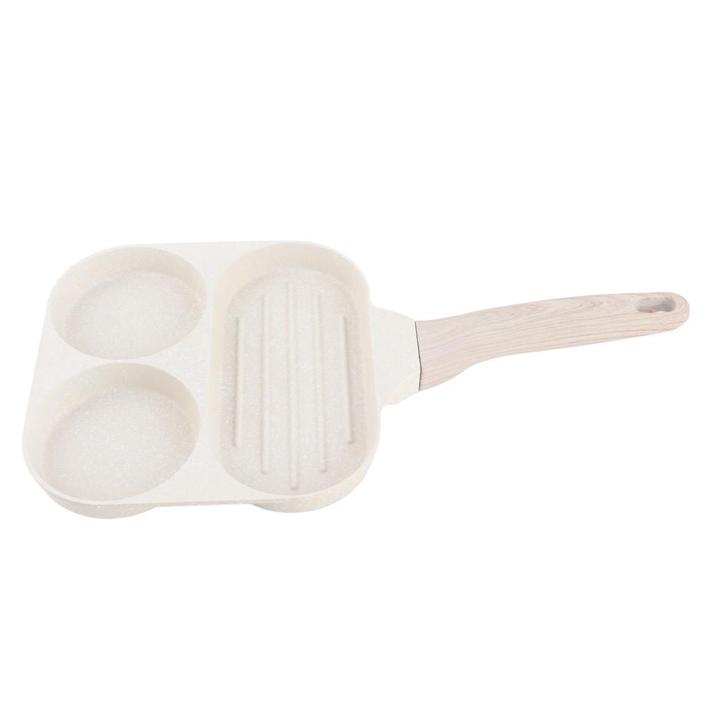 3 In 1 Breakfast Pan Nonstick Aluminum Alloy Labor Saving Pancake Frying Pan for Egg Bacon Gas Stove
