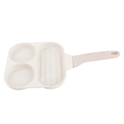 3-i-1 Frukostpanna Non-stick Aluminiumlegering Arbetsbesparande Pannkaksstekpanna för Ägg Bacon Gasspis