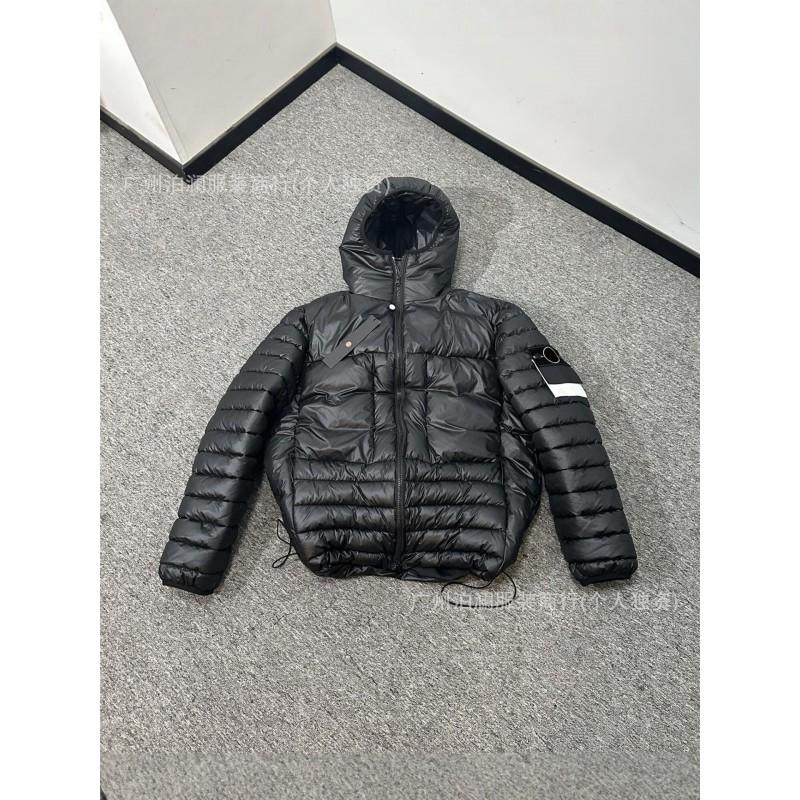STONE Island Unisex Moda Omuz Kapitone Şişme Kapüşonlu Kışlık Mont