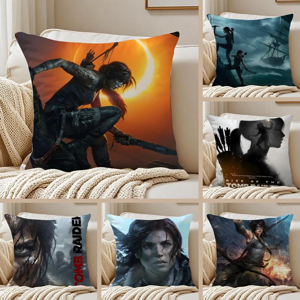 game adventurous TTomb RRaider Cushion Cover Pillowcase Antidustmite living Room Sofa Decor Cushion Room