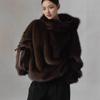 Womens Faux Fur Hooded Coat Winter Warm Streetwear Oversized Jacket With Pockets