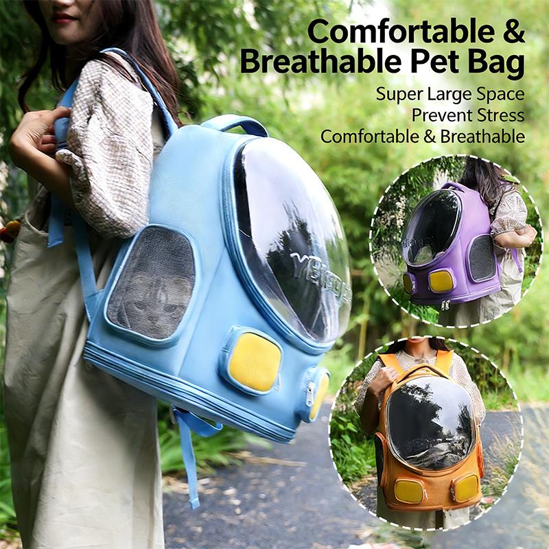 Portable Breathable Cat Backpack, Scratch Resistant Oxford Cloth Pet Bag, Foldable Outdoor Travel Pet Carrier