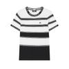 DNA French Chic Minimalist Striped Knit Sweater Women Tops Black F11W431413FBK