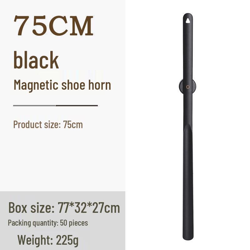 Black Walnut Long-Handled Magnetic Shoehorn: Elderly & Pregnant-Friendly Shoe Lifter Artifact.