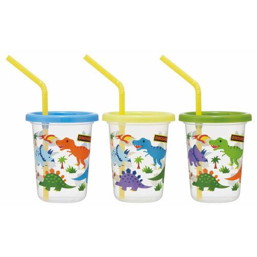 Skater 3 tumblers with straw Dinosaur Made in Japan 230ml SIH2ST-A