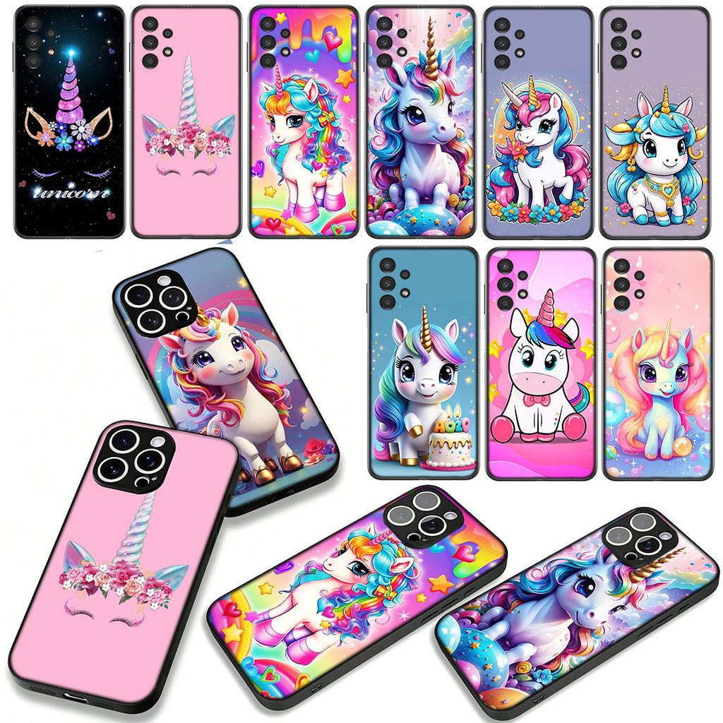 for OPPO A54 A40 A60 A80 A18 A16 A17 A38 A78 A79 A57 A55 A96 A15 A12 Phone Cover Case Wallpaper Unicorn Lovely Poster Casing