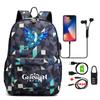 Anime Game Usb Charging Travel Backpack Students Large Capacity Bookbag for Boy Girl Printed Canvas Backpack School Bag Kids Gifts