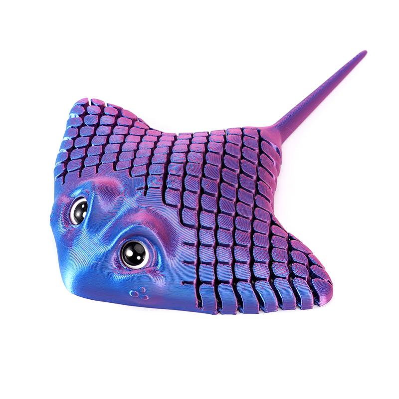 3D Printed Manta Ray Fidget Toy Multicolor Articulated Sensory Toy Manta Rays And Devil Fish Animal Models Home Desktop Ornament