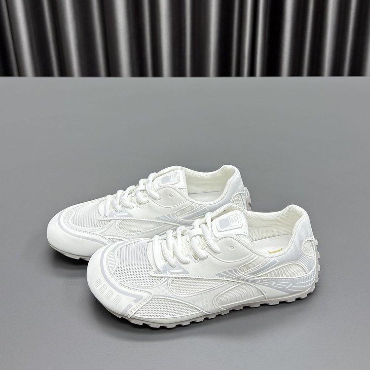 Leather Mesh Forrest Gump Shoes Women's 2025 Summer New Hollow Breathable Lace-up Thick-soled Thin Casual Sports Shoes Tide