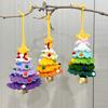 Knitted Christmas Tree With Jingle Bell Plush Christmas Hanging Pendant Wool Crochet Christmas Tree For Christmas Party Decor
