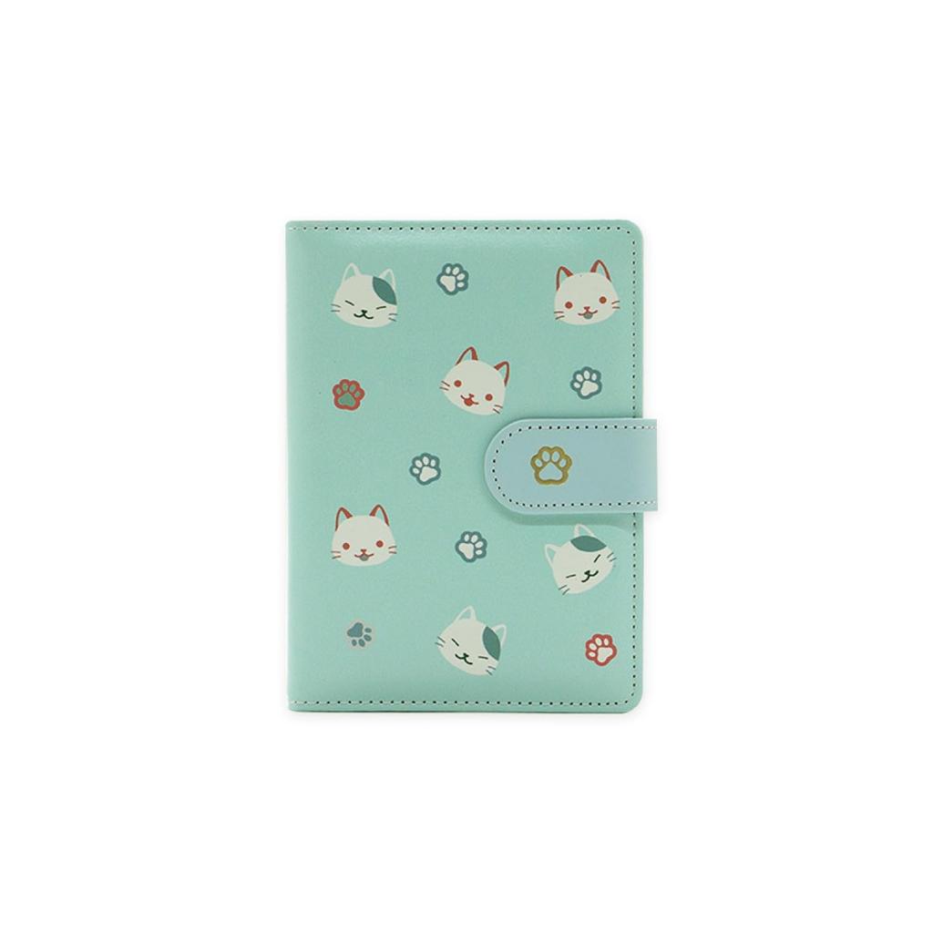 Cute Cat Design Notebook Cute Cat PU Leather Magnet Buckle Notebook Student Diary Notebook 64K Cat Cover Writing Utensils Pencil Stationery Girls New