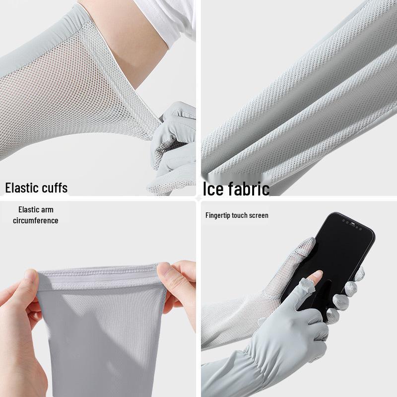 Women's Ice Silk UV Protection Sleeves: Breathable, Long, Non-Slip Arm Guards for Outdoor Use