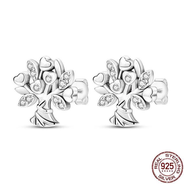 100 % echte 925 Silber Ohrringe Schneeflocke Zirkon Herzform Gold Roségold Zirkon Schmuck funkelnden Creolen Anhänger