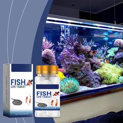 Stabilizzatore per Acquario Marino Sali Minerali in Pastiglie Formula Probiotica per Migliorare l'Immunità dei Pesci e la Chiarezza dell'Acqua