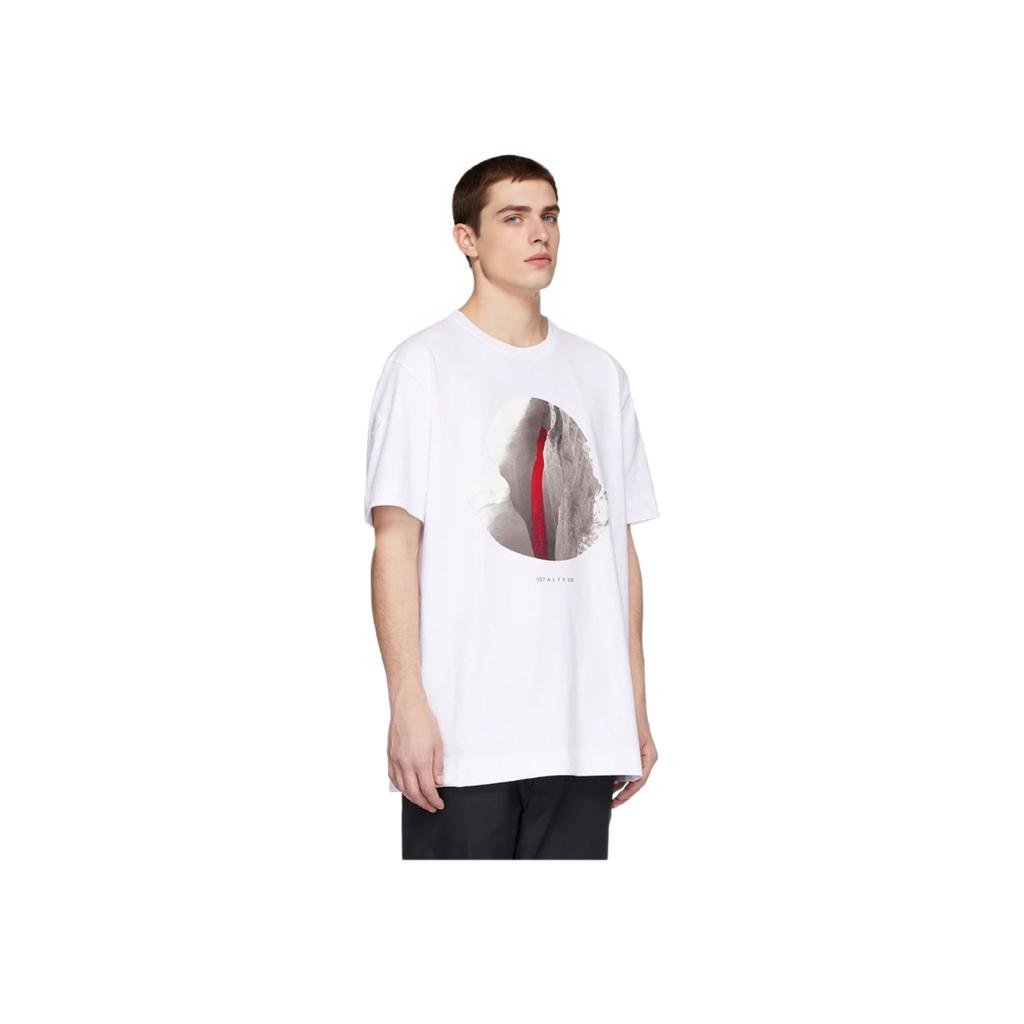 Moncler X 1017 Alyx 9Sm Collaboration Printed Short Sleeve T-Shirt Men Tops White E209Y8000650829FU001
