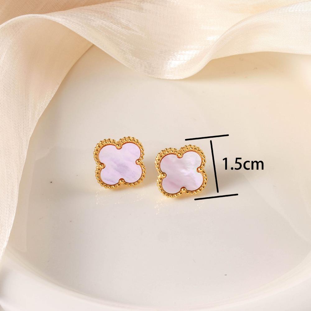Neue Kleeblatt Ohrstecker Luxuriös Stilvoll Minimalistisch und Elegant 15mm Titanstahl Ohrringe