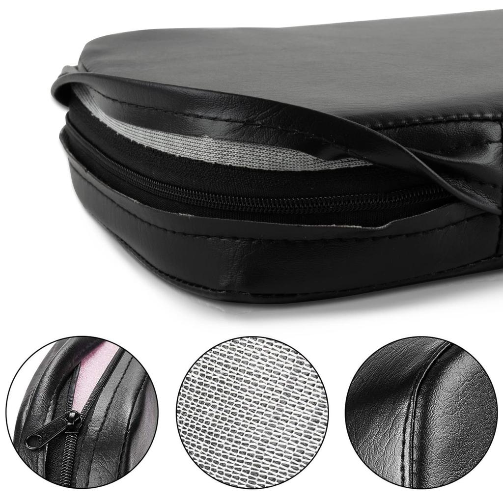 Motorcycle Backrest Cushion Pad, Round Sissy Bar Pad, Universal Fit, Black (Type B)