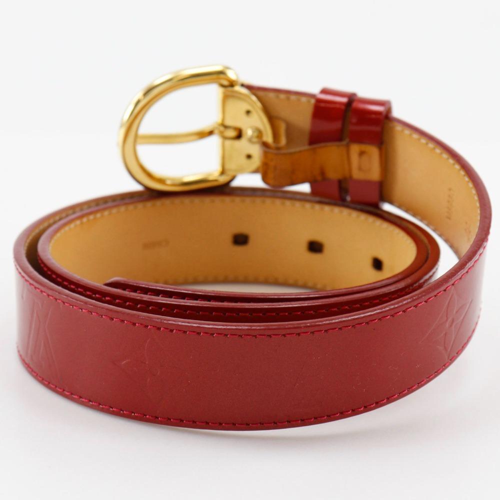 Louis Vuitton Ceinture Belt M6980 Pomdamul Red Monogram Vernis Women Used