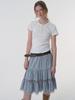 Eleleldijainseutyudio Satin Lace Tired Skirt_Steel Gray