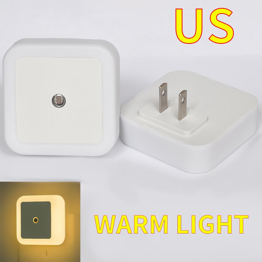 Mini Cute Wall Plug-in LED Night Light Auto Sensor Bedside Lamp For Bedroom Kid's Room Hallway Corridor Stairs EU/US 110V 220V