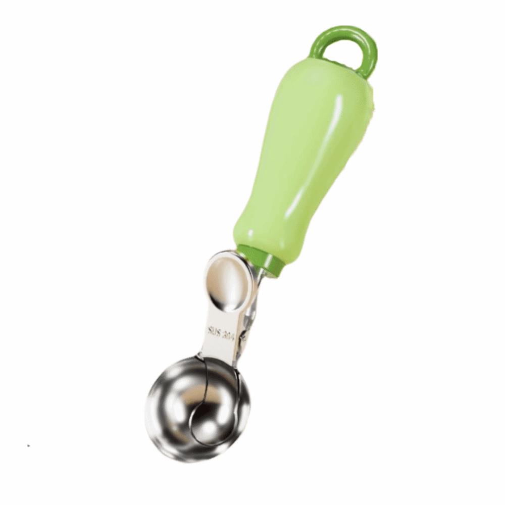 Creative Press Ice Cream Scoop Stainless Steel Fruit Scoop Professional Ice Cream Digger  Home Use Press Green