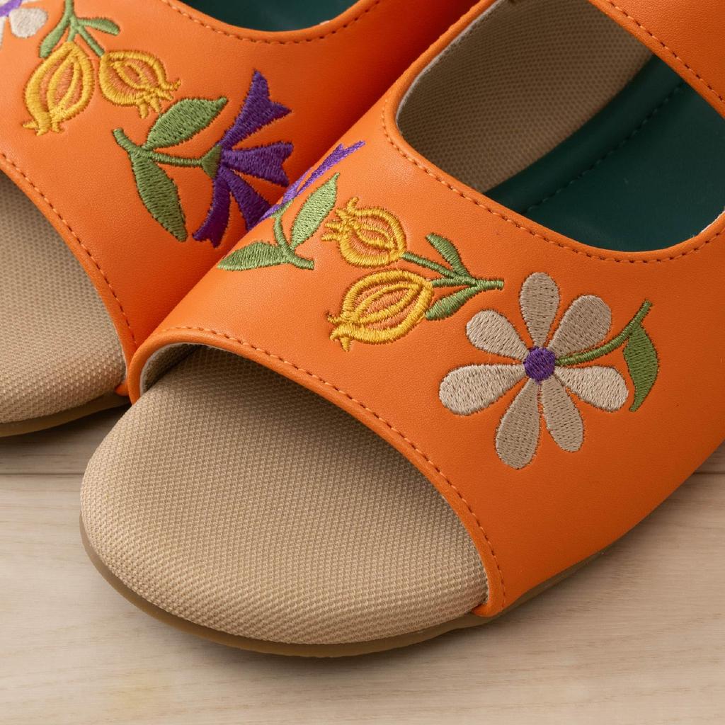 Hokomomola Senko Petalo Outdoor Size L 47167 Sandals, (approx. 23.5-24cm), Orange,