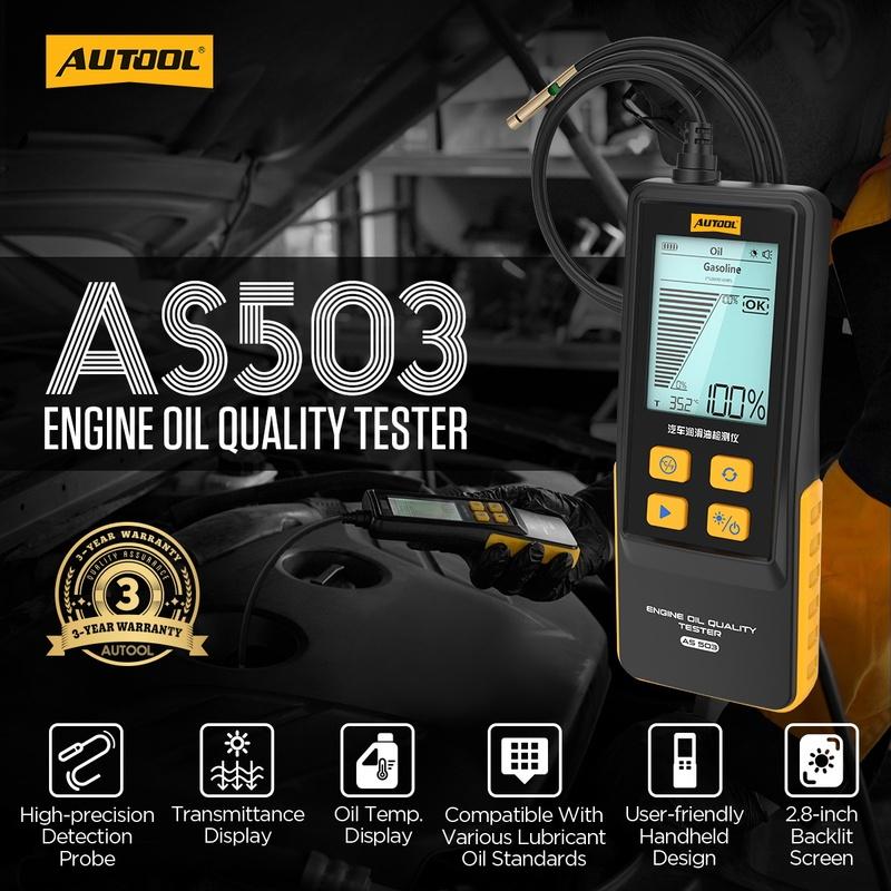 AUTOOL AS503 Handheld Car Engine Oil Tester Digital Display Water Content Indicator For Check Auto Oil Quality Detector