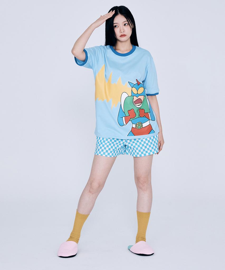Daenkkomma Crayon Shin-Chan Action Mask Short Sleeve Glow-In-The-Dark T-Shirt
