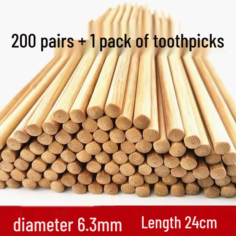 HANDUNYOU Natural Bamboo Chopsticks - No Paint, No Wax