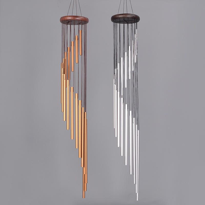 18-Tube Spiral Wind Chime Aluminum Musical Hanging Decor Garden Patio Balcony Ethnic Style Handcrafted