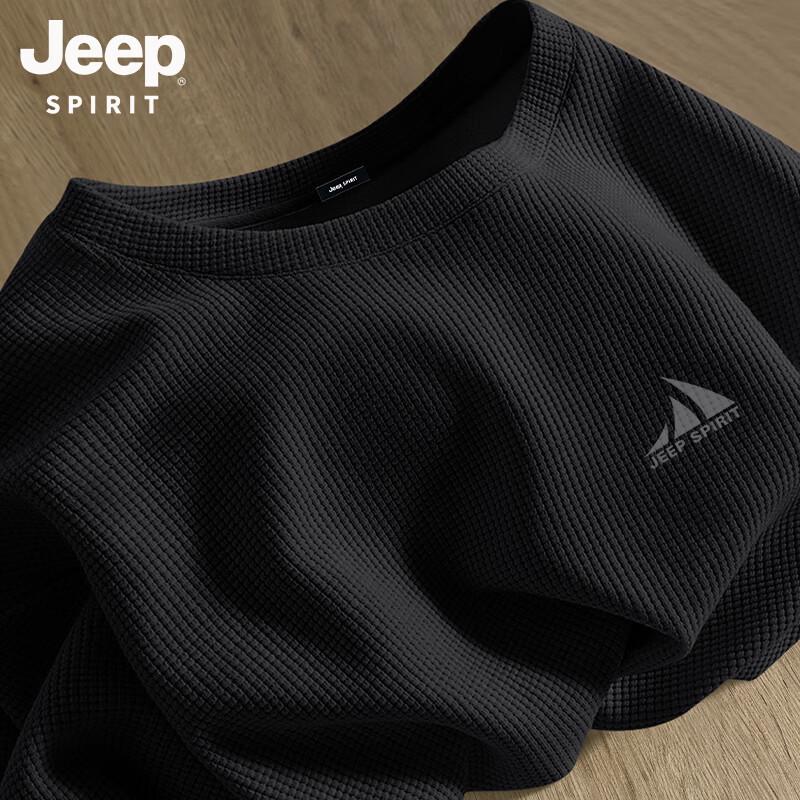 JEEP SPIRIT Men s Round Neck Waffle Knit T-Shirt 2XL