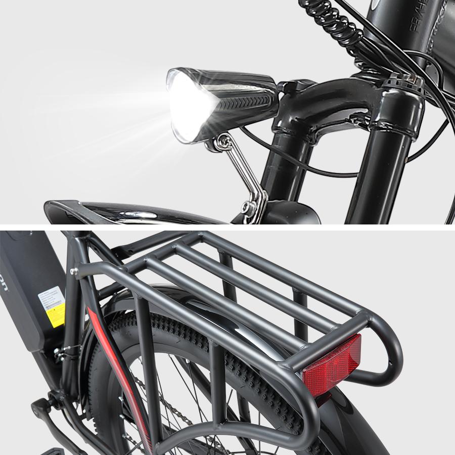 26'' 500W Electric Mountain Bike, 48V 12.5Ah Removable Battery 21 Speed Adult Electric Bicycle, Lock Suspension All Terrain E-Bike with Rear Rack