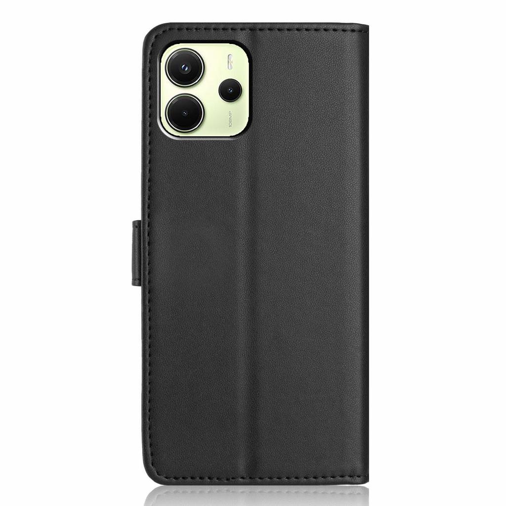 Dla Xiaomi Redmi Note 14 4G (163.25mm) Etui portfelowe z paskiem/Wiele przegródek na karty Jednokolorowe Skórzane Etui z podstawką na telefon