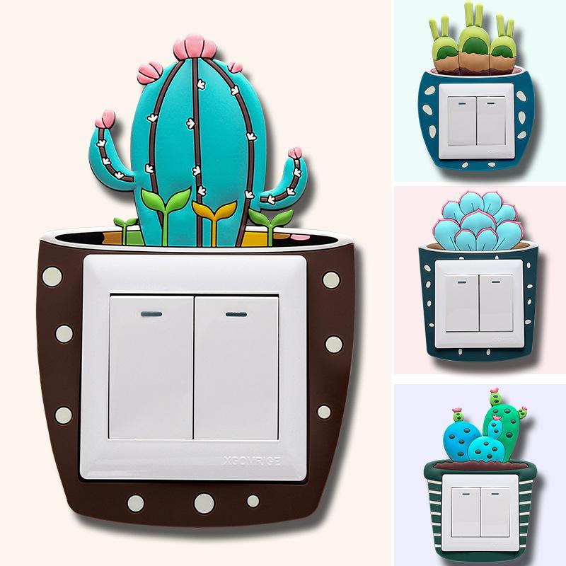 Luminous 3D Succulent Soft Rubber Switch Cover & Wall Decoration