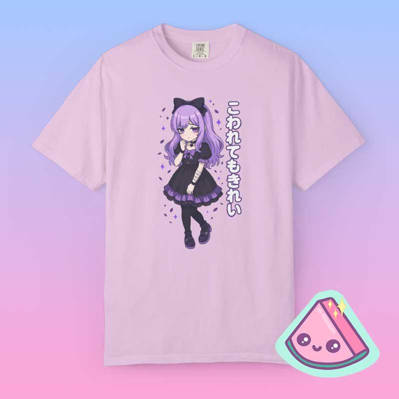 Kawaii Anime Girl Tee, Pastel Goth Shirt, Harajuku Yami Kawaii Top M