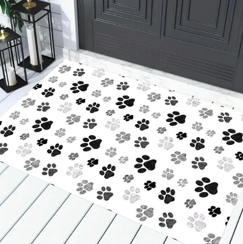 

Cute Pet Paw Print Doormat Watercolor Style Durable Washable Non Slip Floor Mat for Entryway Pet Lover Home Decor 40x60cm