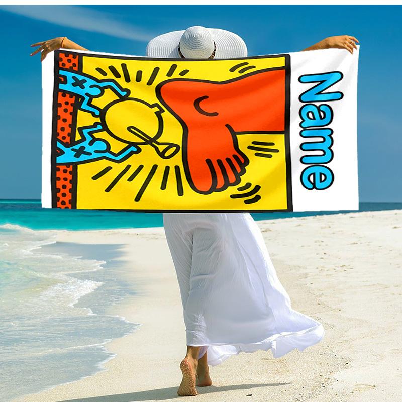 Personalized customized proof beach towel with Untitled Dance pattern - soft, absorbent,quick-drying,perfect swimming,camping&bathing