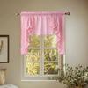 Elegant Tiered Valance Curtain With Lace Trim Rod Pocket Semi-Sheer Floral Checkered Living Room Bedroom