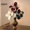Weihnachts-Blumenbedarf Glitzer-Magnolienblüte, Samt-Künstblumenstecker für Weihnachtsbaum-Dekoblumen und Vase, Kunststiel-Ornament Feiertag