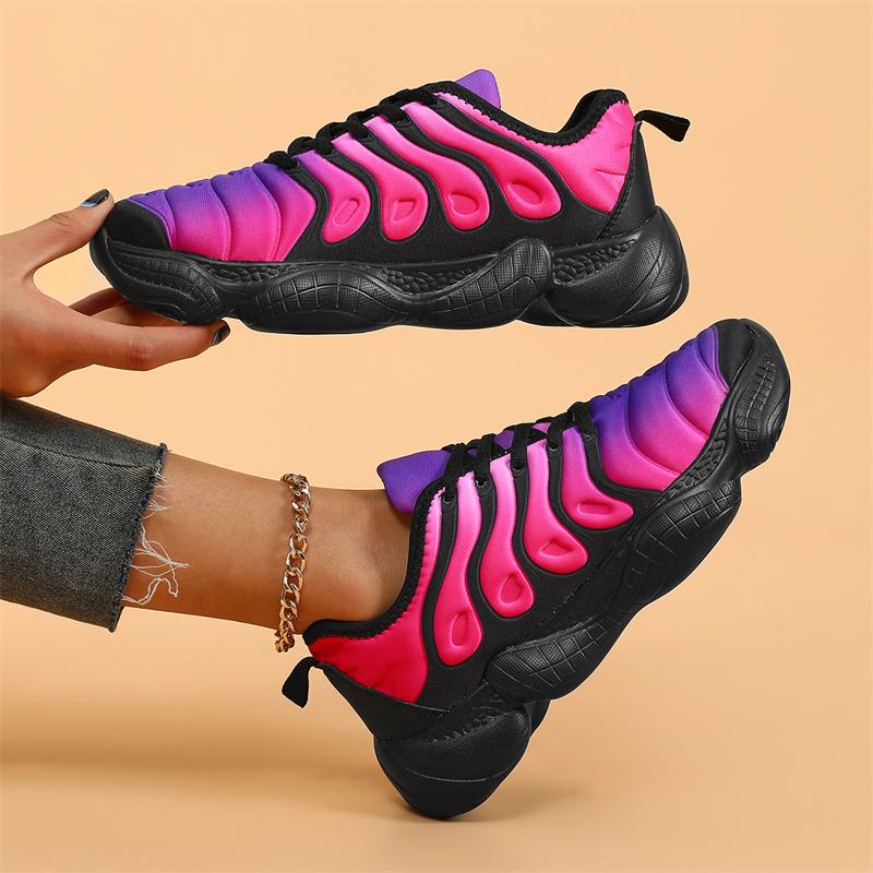 Damen Sneakers Mode Regenbogenfarben Plateauschuhe Lässige Wanderschuhe Bequeme Leichte Outdoor-Damen Vulkanisierte Schuhe