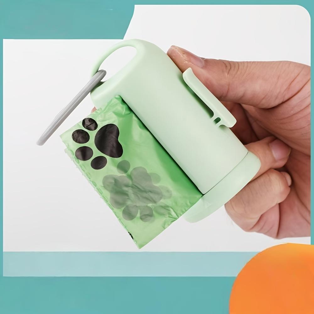 Portable Clip-On Dog Poop Bag Dispenser with Paw Print Design Hands-Free Waste Bag Holder, Durable Plastic for Outdoor Walks & Park Cleanups