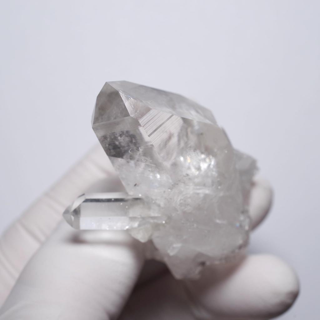 [N2 Stein Natur] Natürlicher Quarzkristall-Cluster - Arkansas, USA - Exemplar | (30 | "Einzigartige" Rohsteine: Ca.. 34g, 41x25x43mm)