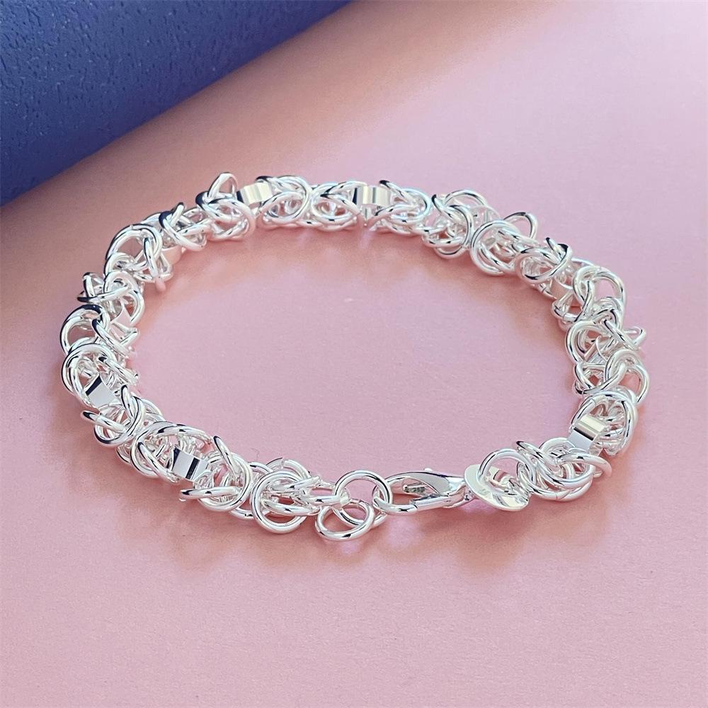 Silver-Plated Dragon Head Clasp Bracelet - Internet Celebrity Style